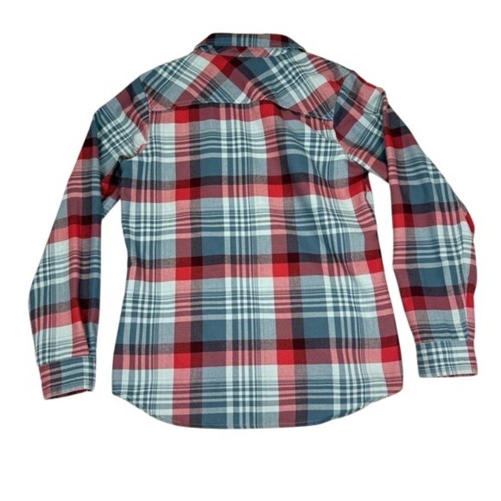 ExOfficio Flannel Shirt Womens M Plaid Button Up Long Sleeve - Picture 2 of 10